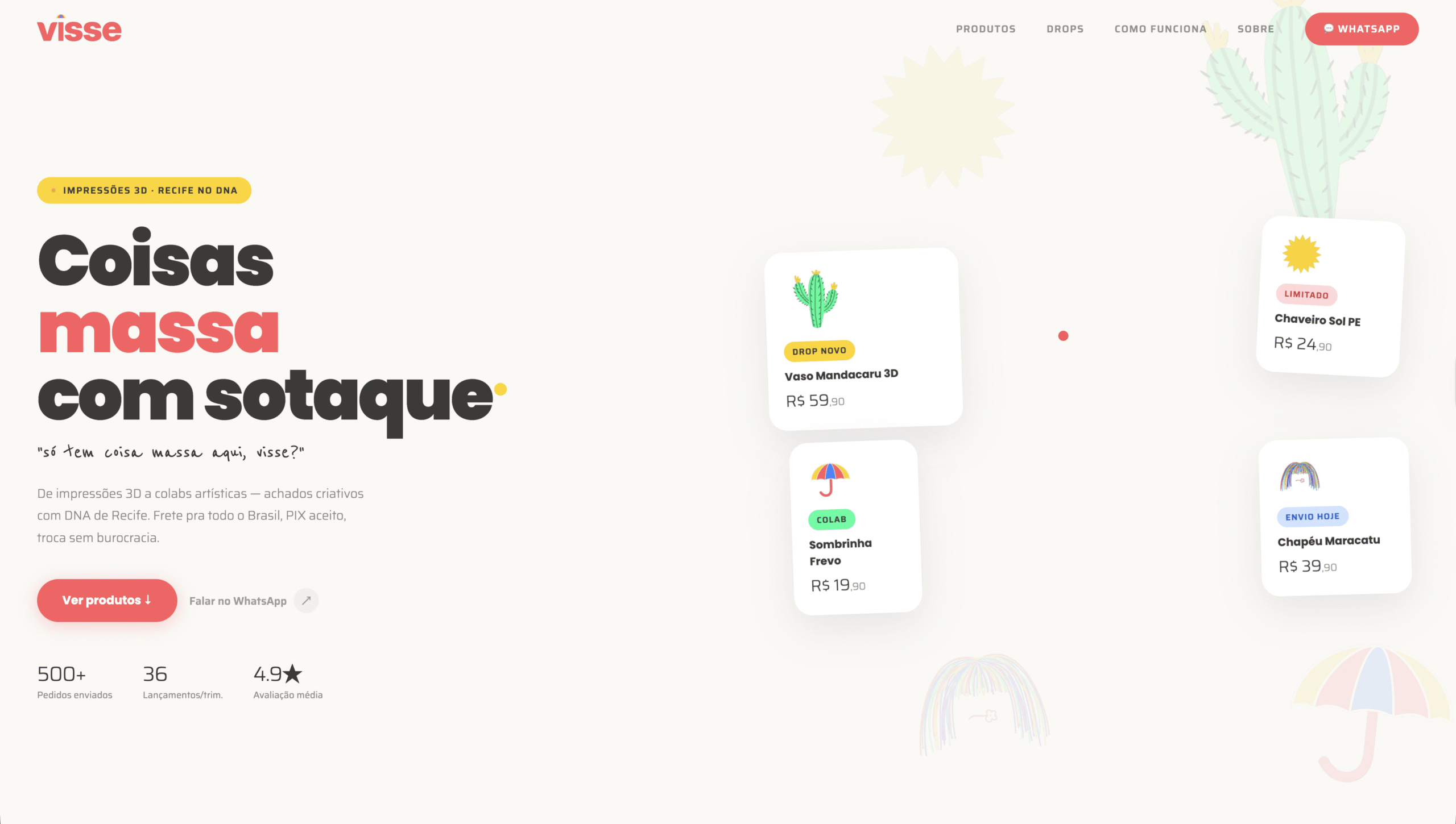 Visse website screenshot